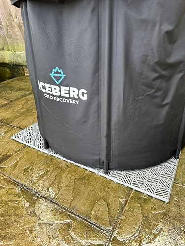 Outdoor Ice Cold Bath, Plunge Pool Floor Tiles | Floor Mat for Garden Patio, Grass, Easy Setup & Cleaning