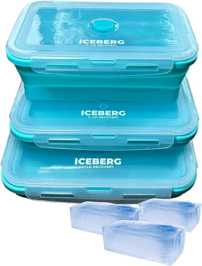 ICEBERG Ice Bath Blocks Maker – 3 Pack | 40oz / 1200ml Reusable Ice Trays for Cold Plunge & Coolers