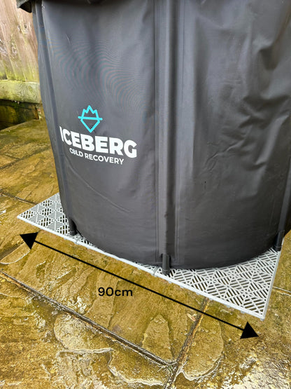 Outdoor Ice Cold Bath, Plunge Pool Floor Tiles | Floor Mat for Garden Patio, Grass, Easy Setup & Cleaning
