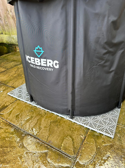 Outdoor Ice Cold Bath, Plunge Pool Floor Tiles | Floor Mat for Garden Patio, Grass, Easy Setup & Cleaning