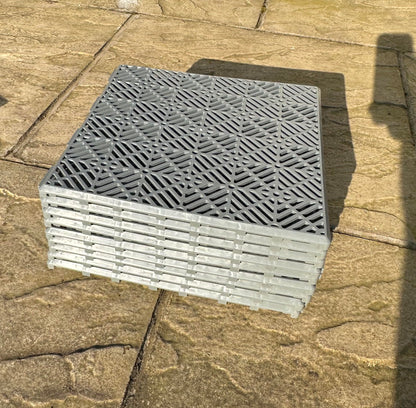 Outdoor Ice Cold Bath, Plunge Pool Floor Tiles | Floor Mat for Garden Patio, Grass, Easy Setup & Cleaning