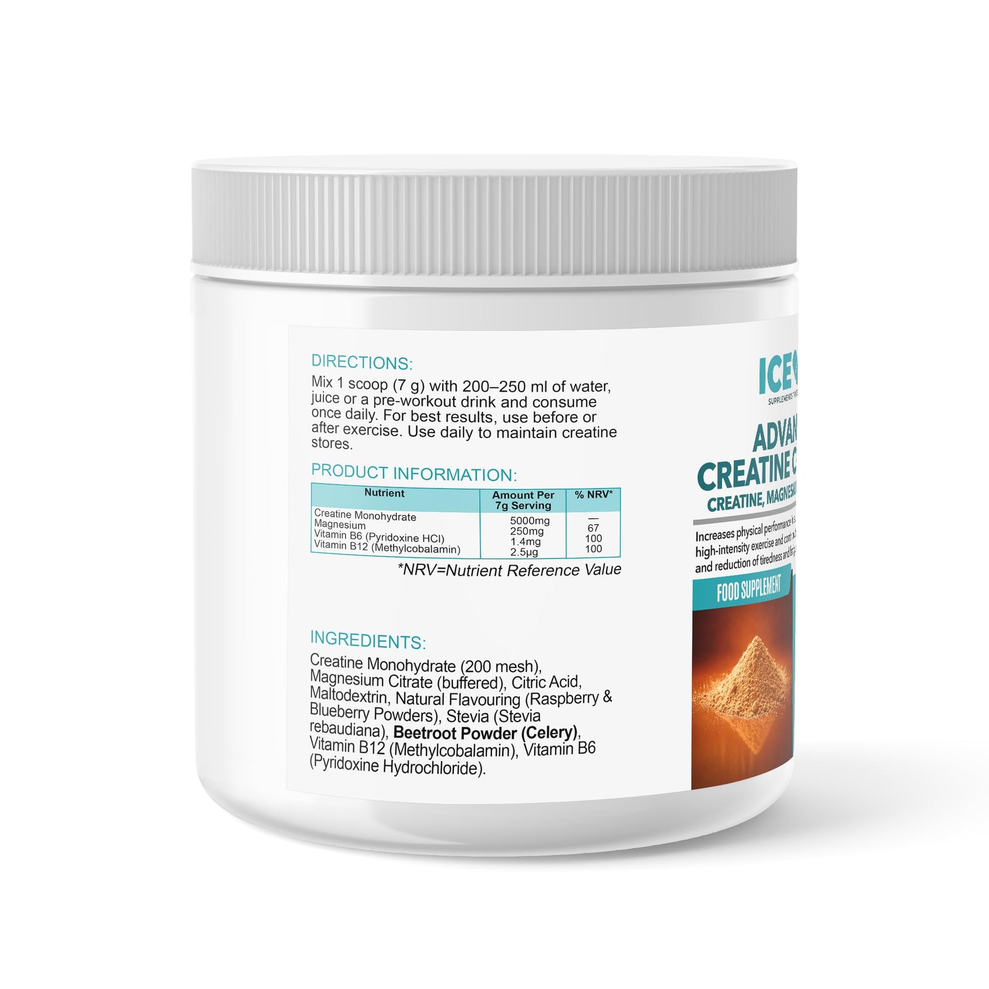 Container of Icevit Advanced Creatine Monohydrate on a white background