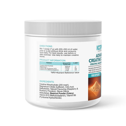 Container of Icevit Advanced Creatine Monohydrate on a white background