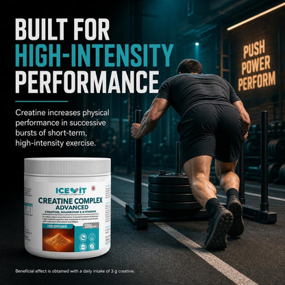 ICEVIT Advanced Creatine Complex: High-intensity exercise information and 3g daily creatine condition