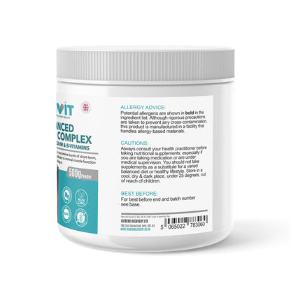 Supplement container with label on a white background