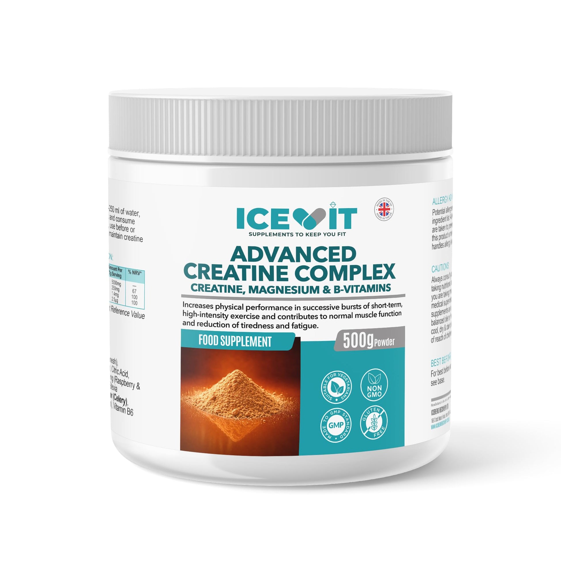 Icevit Advanced Creatine Complex supplement container on a white background