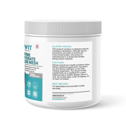 Side or back view of the creatine container showing additional label details and packaging design.