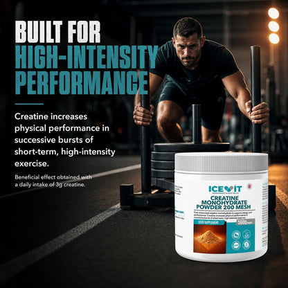 ICEVIT Creatine Monohydrate Powder: High-intensity exercise information and 3g daily creatine condition