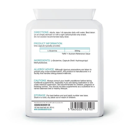 Supplement bottle label with directions, product information, and storage details on a white background