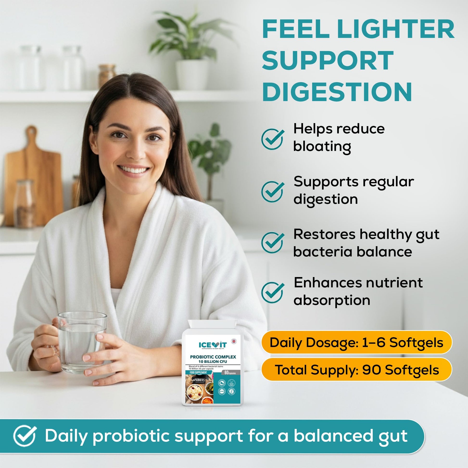 Lifestyle card of person representing daily digestive wellness