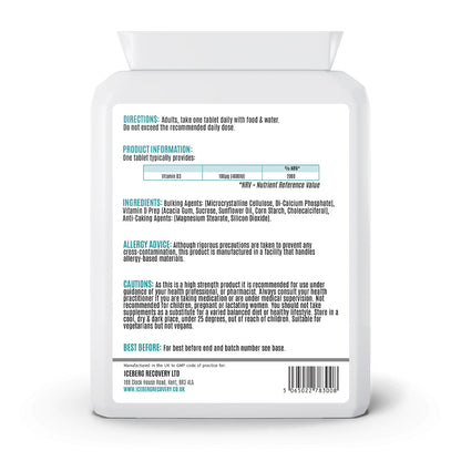 ICEVIT Vitamin D3 4000 IU back bottle view
